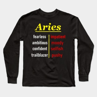 Traits of an Aries Long Sleeve T-Shirt